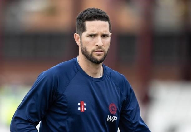 Wayne Parnell of Northamptonshire Steelbacks warming up before the start of play during the Vitality T20 Blast match between Northamptonshire...