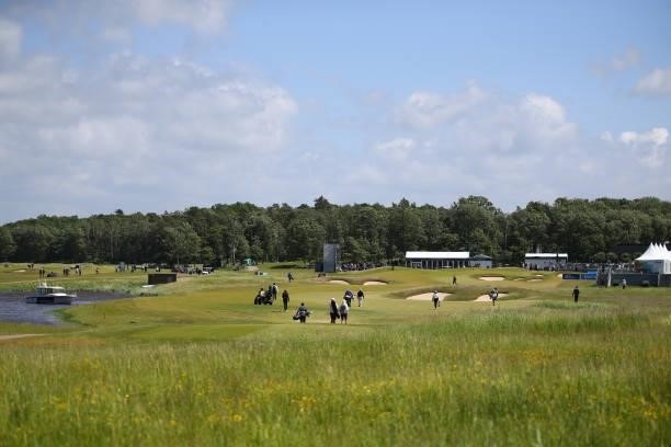 General View of the 18th hole during the third round of The Scandinavian Mixed Hosted by Henrik and Annika at Vallda Golf & Country Club on June 12,...