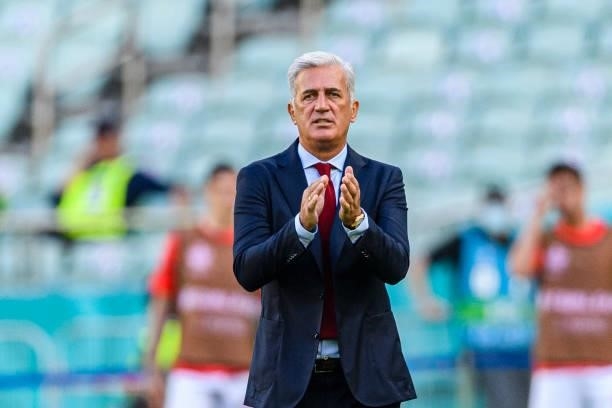 Switzerland Head Coach Vladimir Petkovic gestures during the UEFA Euro 2020 Championship Group A match between Wales and Switzerland on June 12, 2021...