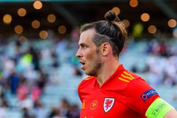 Gareth Bale of Wales during the UEFA Euro 2020 Championship Group A match between Wales and Switzerland on June 12, 2021 in Baku, Azerbaijan.