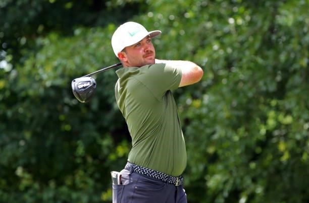 Stuart Macdonald of Canada hits his tee shot on the second hole during the third round of the BMW Charity Pro-Am presented by Synnex Corporation at...