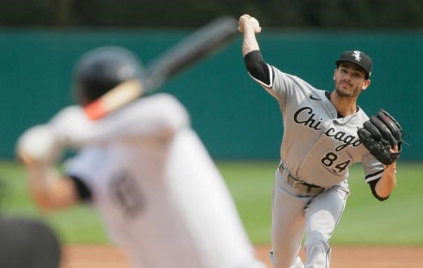 Dylan Cease of the Chicago White Sox pitches against the Detroit Tigers during the first inning at Comerica Park on June 12 in Detroit, Michigan.
