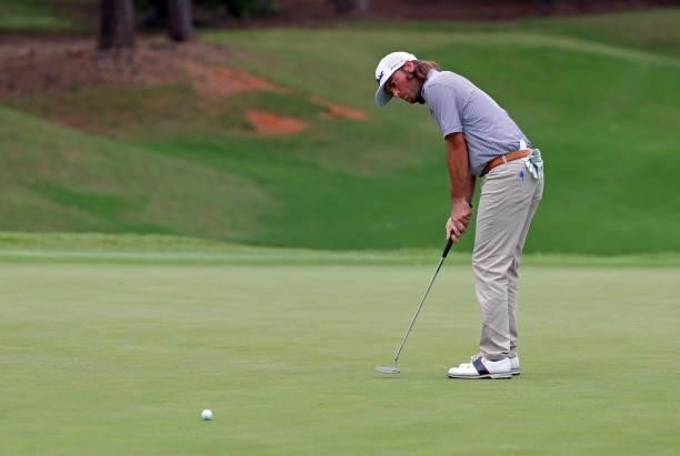 Joey Garber putts on the third hole during the third round of the BMW Charity Pro-Am presented by Synnex Corporation at the Thornblade Club on June...