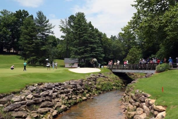View of the green on the fifth hole during the third round of the BMW Charity Pro-Am presented by Synnex Corporation at the Thornblade Club on June...