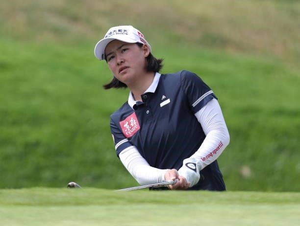 Min Lee of Chinese Taipei hits a shot on the 8th hole during the round three of the LPGA Mediheal Championship at Lake Merced Golf Club on June 12,...