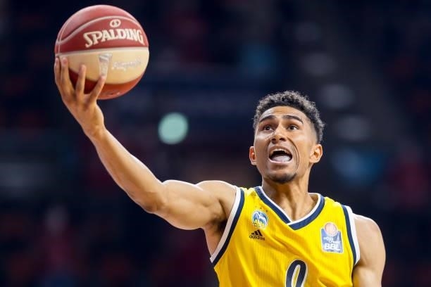 Maodo Lo of Alba Berlin controls the ball during the easy credit BBL Play Off Final match between FC Bayern Muenchen and Alba Berlin at Audi-Dome on...