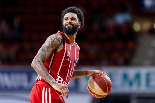 Dennis Jerome Seeley of FC Bayern Basketball controls the ball during the easy credit BBL Play Off Final match between FC Bayern Muenchen and Alba...