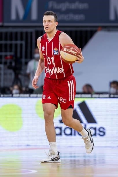 Zan Mark Sisko of FC Bayern Basketball controls the ball during the easy credit BBL Play Off Final match between FC Bayern Muenchen and Alba Berlin...