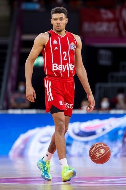 Wade Baldwin of FC Bayern Basketball controls the ball during the easy credit BBL Play Off Final match between FC Bayern Muenchen and Alba Berlin at...