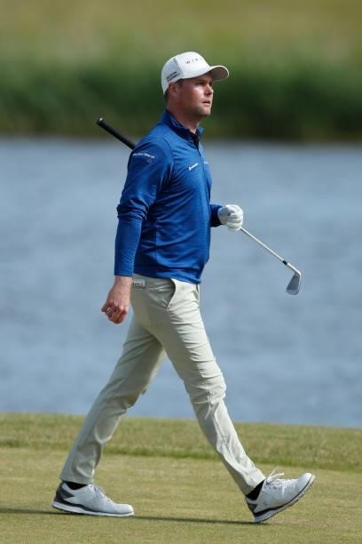 Jonathan Caldwell of Northern Ireland walks down the 17th hole during the final round of The Scandinavian Mixed Hosted by Henrik and Annika at Vallda...