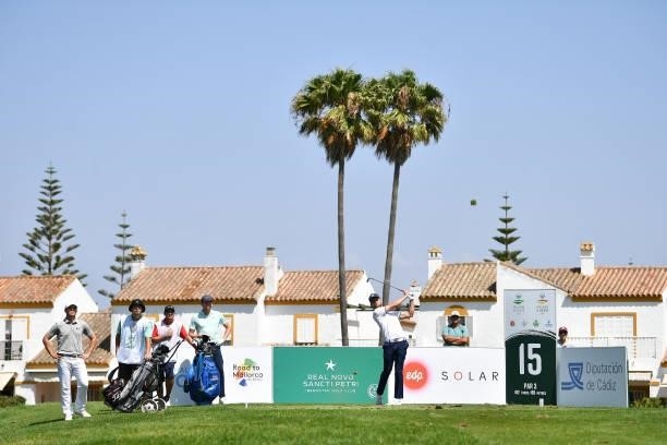 Hurly Long of Germany tees off on the fifteen hole during Day Four of the Challenge de Cadiz at Iberostar Real Club de Golf Novo Sancti Petri on June...