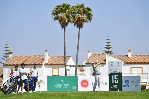 Kristof Ulenaers of Belgium tees off on the fifteen hole during Day Four of the Challenge de Cadiz at Iberostar Real Club de Golf Novo Sancti Petri...