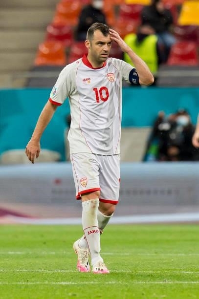 Goran Pandev of North Macedonia looks on during the UEFA Euro 2020 Championship Group C match between Austria and North Macedonia at National Arena...