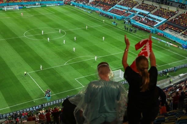 General view of the National Arena Stadium during the UEFA Euro 2020 Championship Group C match between Austria and North Macedonia on June 13, 2021...