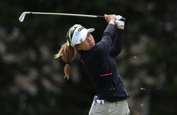 Jenny Shin of South Korea hits a shot on the 3rd hole hole during the final round of the LPGA Mediheal Championship at Lake Merced Golf Club on June...