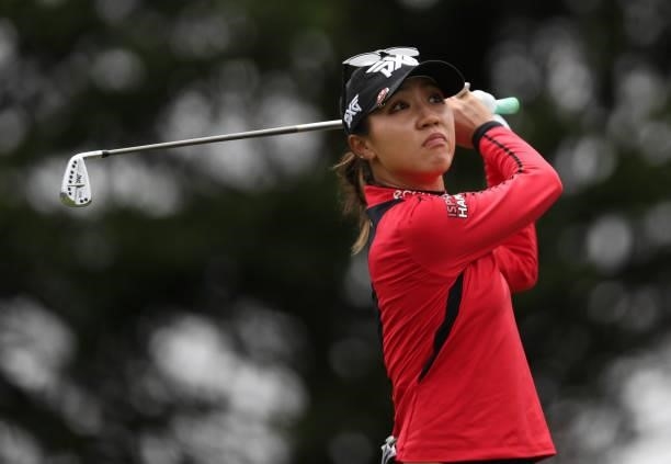 Lydia Ko of New Zealand hits a shot on the 3rd hole hole during the final round of the LPGA Mediheal Championship at Lake Merced Golf Club on June...