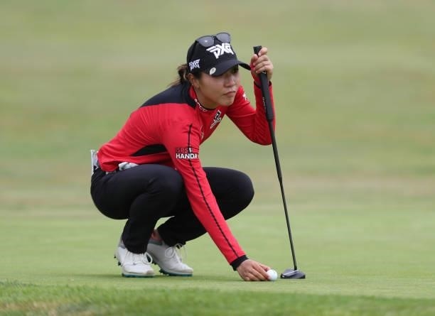 Lydia Ko of New Zealand putts on the 2nd hole hole during the final round of the LPGA Mediheal Championship at Lake Merced Golf Club on June 13, 2021...