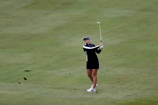 Matilda Castren of Finland hits a shot on the 8th hole during the final round of the LPGA Mediheal Championship at Lake Merced Golf Club on June 13,...