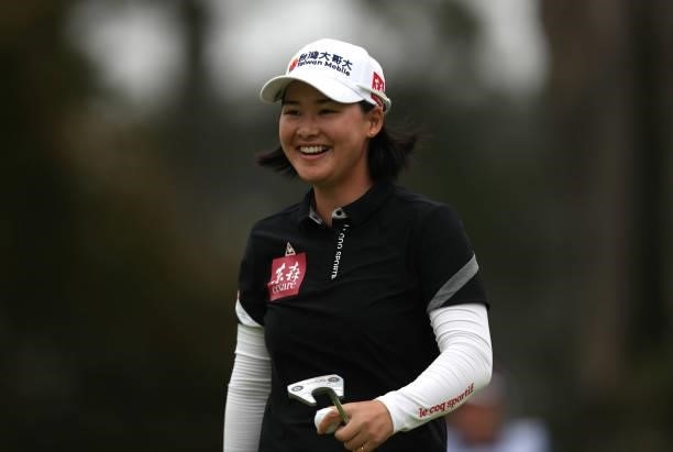 Min Lee of Chinese Taipei putts on the 10th hole during the final round of the LPGA Mediheal Championship at Lake Merced Golf Club on June 13, 2021...