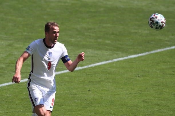 Harry Kane of England during the UEFA Euro 2020 Championship Group D match between England and Croatia on June 13, 2021 in London, United Kingdom.