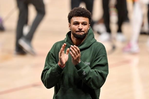 Jamal Murray of the Denver Nuggets walks off the court after action against the Phoenix Suns in Game Four of the Western Conference second-round...