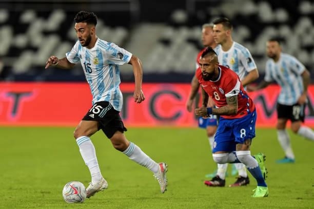 Gonzalez Argentina player during warm-up before the match against Chile at the Engenhão stadium for the Copa America 2021, on June 14, 2021 in Rio de...