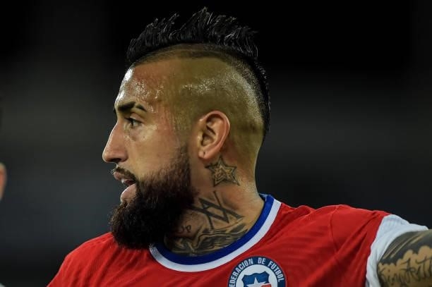 Vidal player from Chile during a match against Argentina at the Engenhão stadium, for the Copa America 2021, on June 14, 2021 in Rio de Janeiro,...