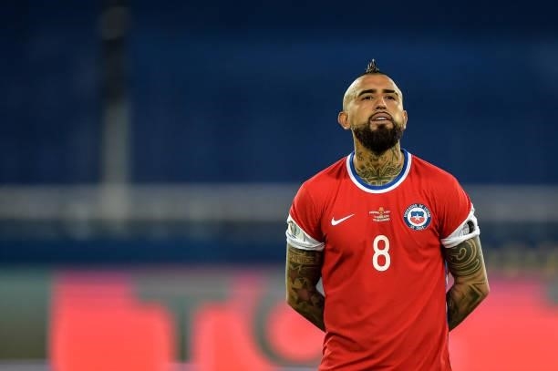 Vidal player from Chile during a match against Argentina at the Engenhão stadium, for the Copa America 2021, this Monday .