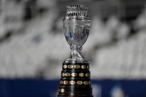 Cup seen before the match between Argentina and Chile at the Engenhão stadium for the Copa América 2021, on June 14, 2021 in Rio de Janeiro, Brazil.
