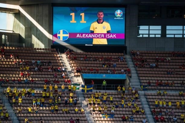 Swedish supporters during the match between Spain and Sweden, corresponding to the Euro 2020, Group E, played at the La Cartuja Stadium, on 14th june...