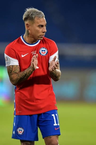 Vargas player from Chile during a match against Argentina at the Engenhão stadium, for the Copa America 2021, this Monday .