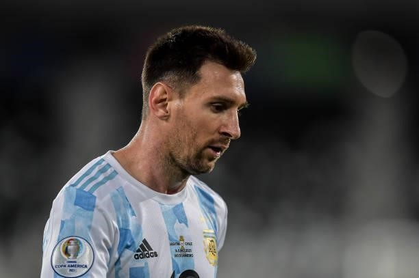 Messi Argentina player during a match against Chile at the Engenhão stadium for the Copa América 2021, on June 14, 2021 in Rio de Janeiro, Brazil.