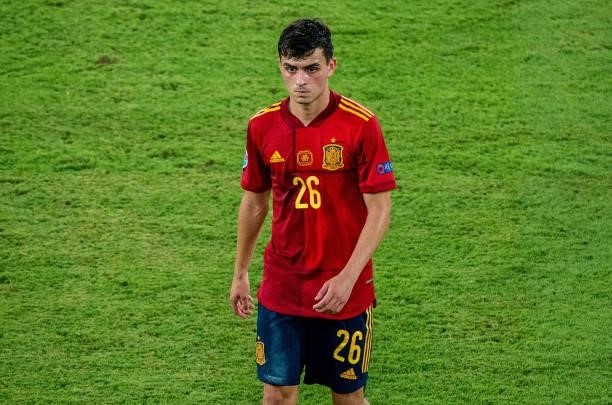 Pedri during the match between Spain and Sweden, corresponding to the Euro 2020, Group E, played at the La Cartuja Stadium, on 14th june 2021, in...