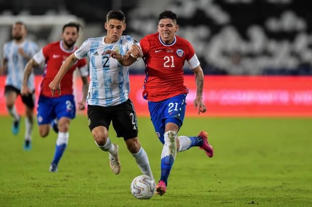 Palacios player from Chile during a match against Argentina at the Engenhão stadium, for the Copa America 2021, on June 14, 2021 in Rio de Janeiro,...