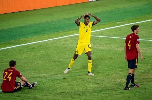 Alexander Isak during the match between Spain and Sweden, corresponding to the Euro 2020, Group E, played at the La Cartuja Stadium, on 14th june...
