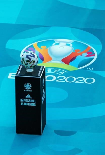 The official ball of the Euro 2020 during the match between Spain and Sweden, corresponding to the Euro 2020, Group E, played at the La Cartuja...