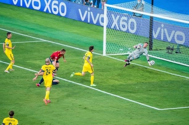 Robin Olsen during the match between Spain and Sweden, corresponding to the Euro 2020, Group E, played at the La Cartuja Stadium, on 14th june 2021,...