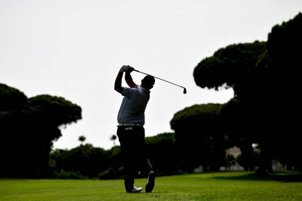 Ritchie of South Africa plays his second shot on the eleven hole during Day One of the Challenge de Espana at Iberostar Real Club de Golf Novo Sancti...