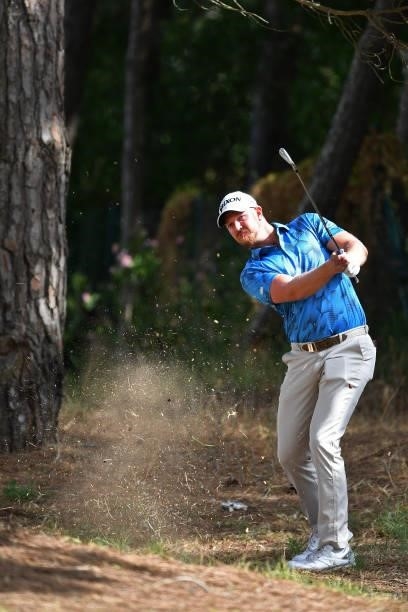Jacques Kruyswijk of South Africa plays his second shot on the eigth hole during Day One of the Challenge de Espana at Iberostar Real Club de Golf...