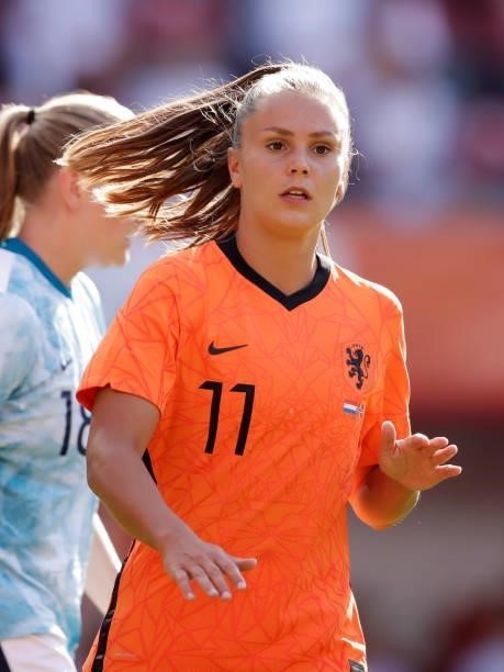 Lieke Martens of Holland Women during the International Friendly Women match between Holland v Norway at the De Grolsch Veste on June 15, 2021 in...