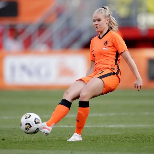 Kika van Es of Holland Women during the International Friendly Women match between Holland v Norway at the De Grolsch Veste on June 15, 2021 in...