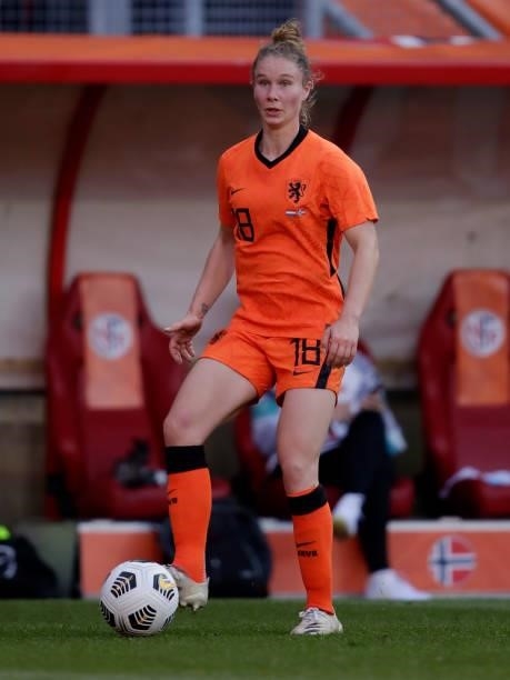 Sisca Folkertsma of Holland Women during the International Friendly Women match between Holland v Norway at the De Grolsch Veste on June 15, 2021 in...