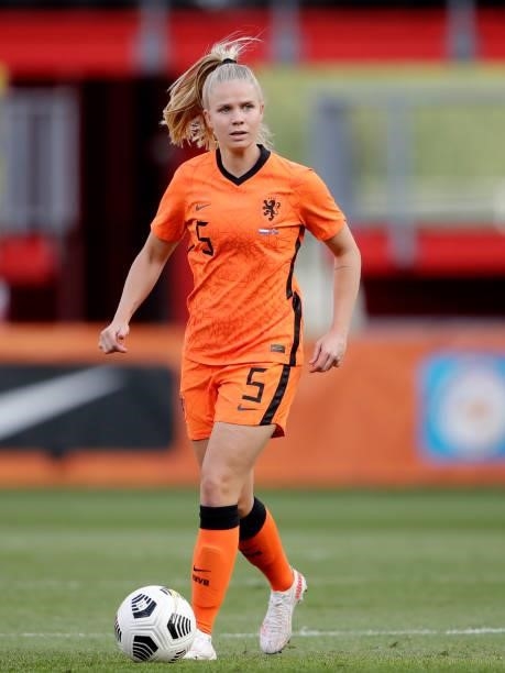 Kika van Es of Holland Women during the International Friendly Women match between Holland v Norway at the De Grolsch Veste on June 15, 2021 in...