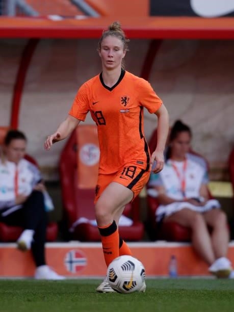 Sisca Folkertsma of Holland Women during the International Friendly Women match between Holland v Norway at the De Grolsch Veste on June 15, 2021 in...