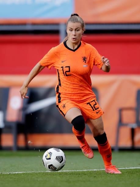 Victoria Pelova of Holland Women during the International Friendly Women match between Holland v Norway at the De Grolsch Veste on June 15, 2021 in...