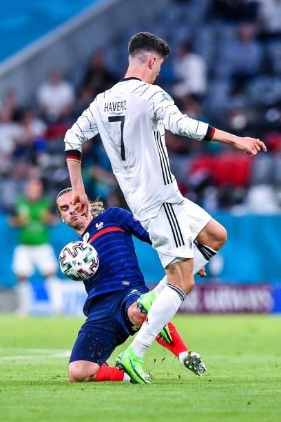 Antoine GRIEZMANN of France and Kai HAVERTZ of Germany during the UEFA European Championship football match between France and Allemagne at Allianz...