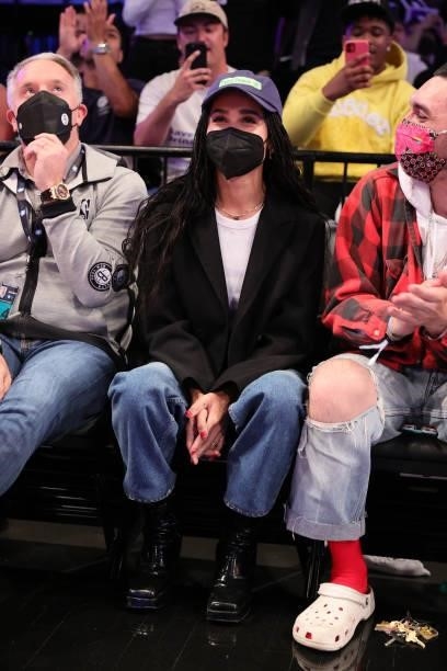 Actress, Zoe Kravitz attends the game between the Milwaukee Bucks and the Brooklyn Nets during Round 2, Game 5 of the 2021 NBA Playoffs on June 15,...