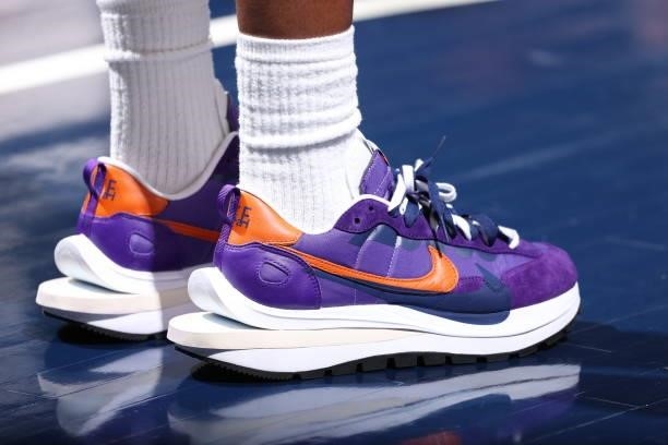 The sneakers worn by Rennia Davis of the Minnesota Lynx during the game against the Chicago Sky on June 15, 2021 at Target Center in Minneapolis,...