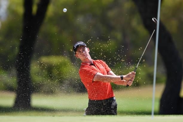 Daniel Hillier from New Zealand plays his second shot on the fifteen hole during Day Two of the Challenge de Espana at Iberostar Real Club de Golf...