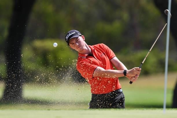 Daniel Hillier from New Zealand plays his second shot on the fifteen hole during Day Two of the Challenge de Espana at Iberostar Real Club de Golf...